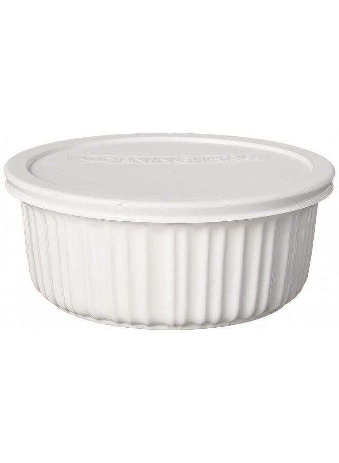 Corningware طقم أواني الخبز السيراميكية كورنينغ وير الفرنسية البيضاء 7 قطع مع أغطية، مقاومة للتشقق والرقائق، صينية خبز من الحجر، آمنة للاستخدام في الميكروويف، وغسالة الصحون، والفرن، والفريزر، والثلاجة - Image 5