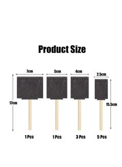 Oasisgalore 10 Pcs Foam Paint Brush Set - 4 Sizes Sponge Brushes with Wooden Handles for Crafts.  - Image 2