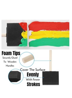 Oasisgalore 10 Pcs Foam Paint Brush Set - 4 Sizes Sponge Brushes with Wooden Handles for Crafts.  - Image 4