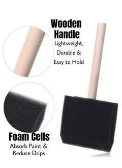 Oasisgalore 10 Pcs Foam Paint Brush Set - 4 Sizes Sponge Brushes with Wooden Handles for Crafts.  - Image 5