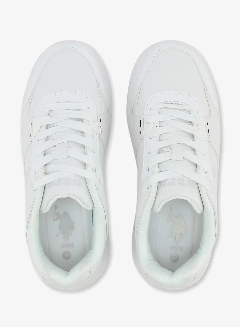 U.S. Polo Assn. white U.S. Polo Assn. Women’s PHILI GLB 5PR White Sneakers – Casual Lace-Up Fashion Shoes | Lightweight Cushioned Everyday Comfort Trainers for Women | Best Price UAE