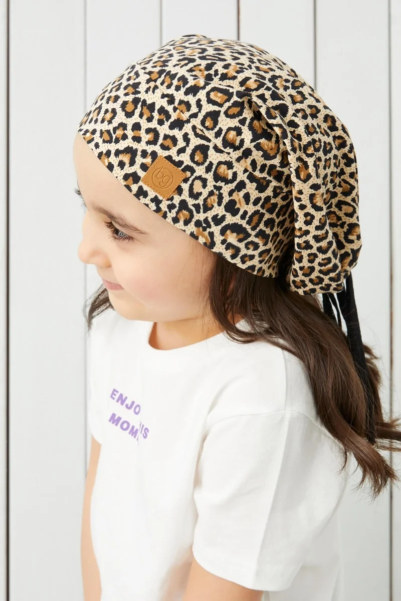 Babygiz Girl's Wonderful Leopard Yarn 4 Season Hat Beanie Buff Soft Combed Cotton