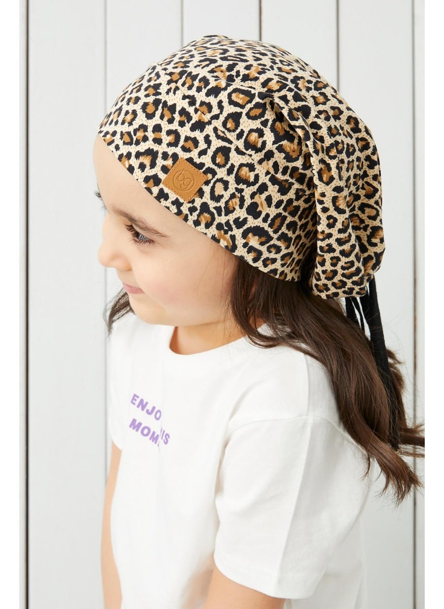 Babygiz Girl's Wonderful Leopard Yarn 4 Season Hat Beanie Buff Soft Combed Cotton  - Image 3