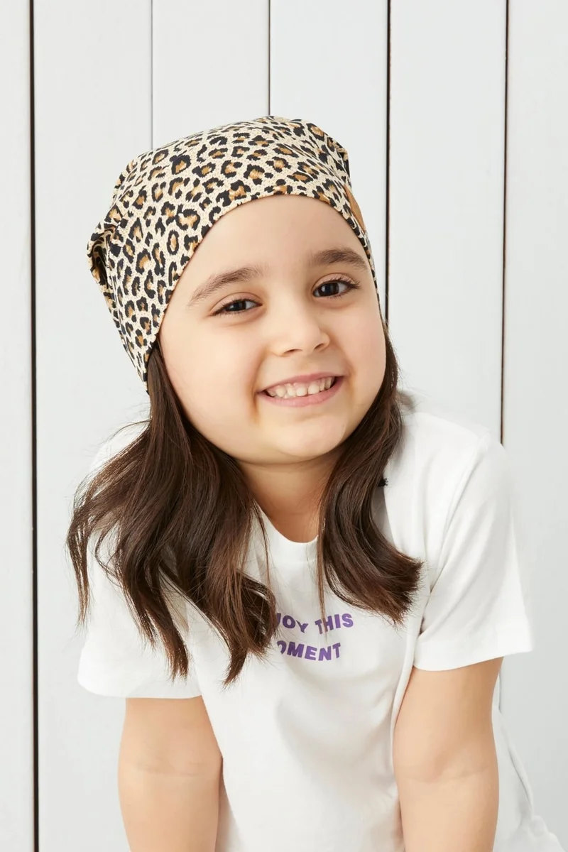Babygiz Girl's Wonderful Leopard Yarn 4 Season Hat Beanie Buff Soft Combed Cotton