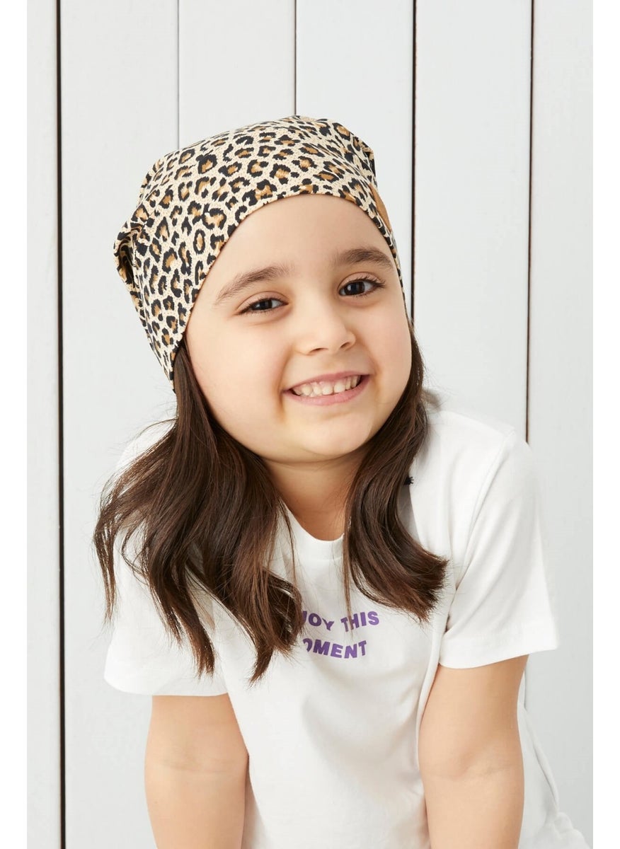 Babygiz Girl's Wonderful Leopard Yarn 4 Season Hat Beanie Buff Soft Combed Cotton  - Image 4