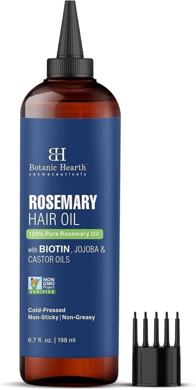 Botanic Hearth 100% Pure Rosemary Oil For Hair Growth | 198 ML | Infused With Biotin, Jojoba & castor Oil | Hair strengthening Treatment | Nourishing & Volumizing | Non GMO Verified Experience optimized build - Image 1