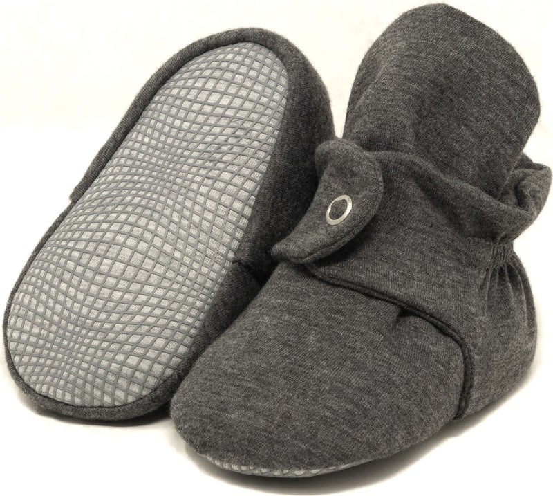Ella Bonna Organic Cotton Baby Booties, Anti-Slip Sole, Cotton Newborn Slippers Home Nursery Shoes  - Image 1