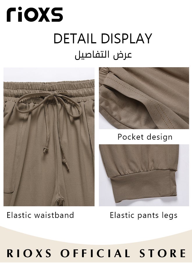 RIOXS - Women 3 Pieces Knitted Loungewear Set, Long Sleeve Cardigan Overcoat & Tank Top & High Waist Long Pants With Pocket And Drawstring, Solid Color Ladies Lounge Set for Spring, Fall, Winter, Event, Home, Office, Casual Daily Wear - Image 1