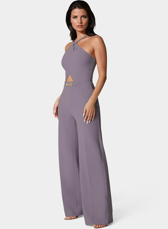 bebe Halter Palazzo Leg Jumpsuit - Image 3