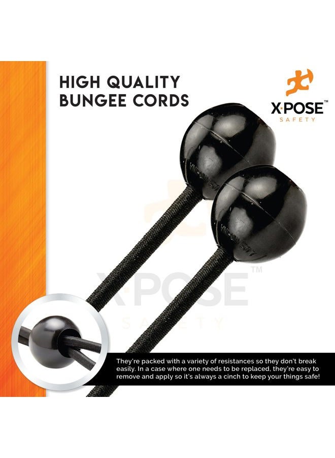 xpose safety Bungee Ball Cords 6" 10 Pack Heavy Duty Black Stretch Rope with Ball Ties for Canopies, Tarps, Walls, Cable Organization - Image 4