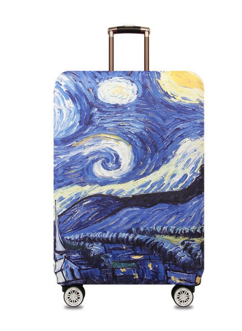 XiuWoo Luggage Cover Protector Starry Night Anti-Scratch Suitcase Cover for Travel Protects Against Dirt and Wear  - Image 1