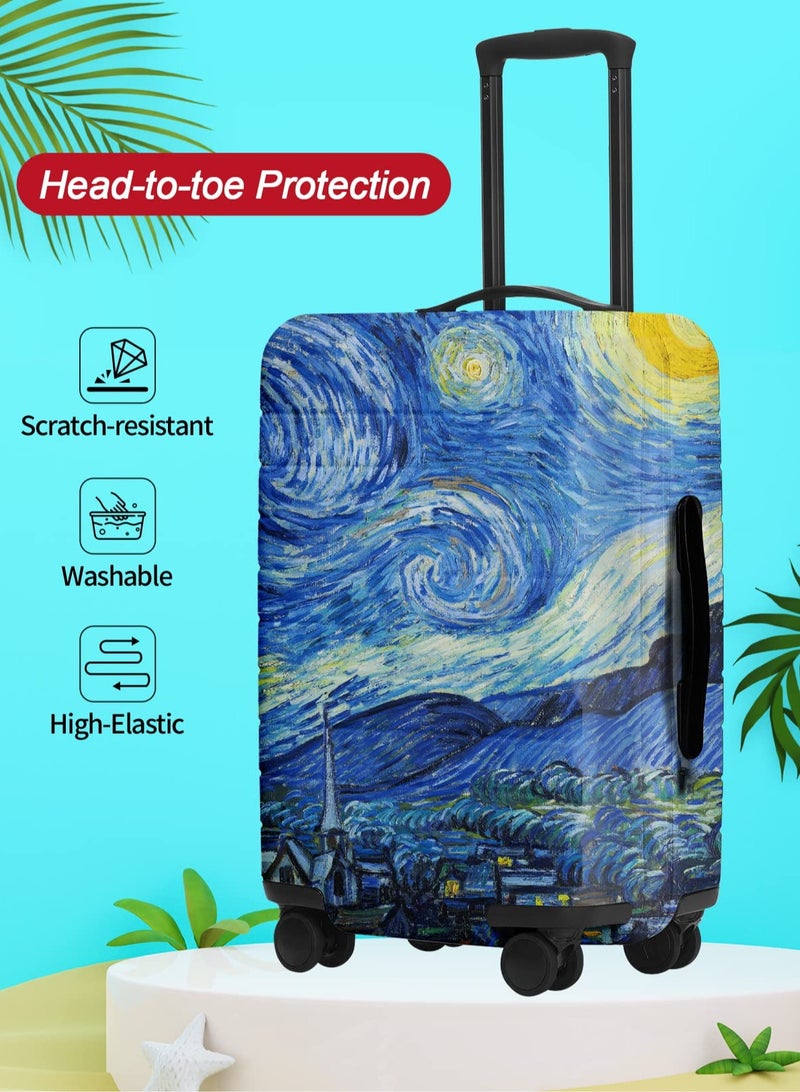 XiuWoo Luggage Cover Protector Starry Night Anti-Scratch Suitcase Cover for Travel Protects Against Dirt and Wear  - Image 2