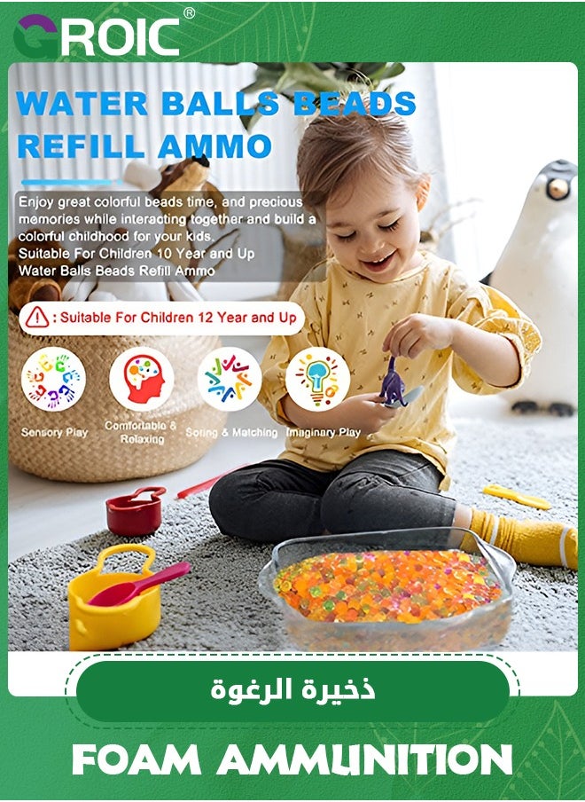 GROIC - Water Bullets Beads Refill Ammo (7-8mm 2 pack-20,000 Per Pack)–Water Balls Beads for Water Blaster Gun Toys, Non-Toxic Water-Based Balls Bullet(40000 Beads),Kids Tactile Sensory Toys - Image 1