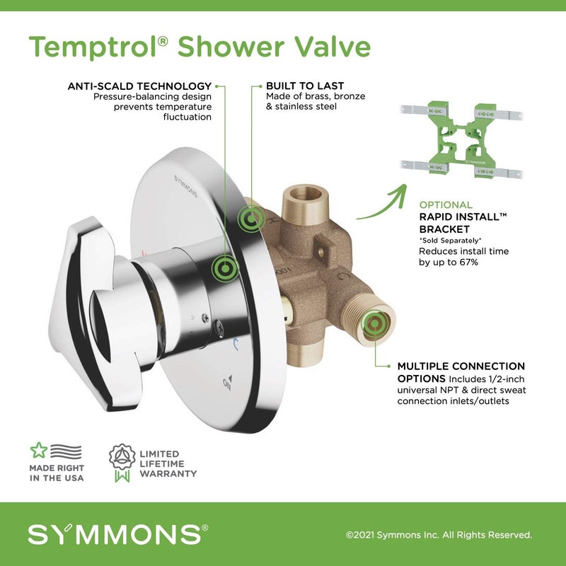 Symmons 262Body Temptrol Brass Pressure-Balancing Tub And Shower Valve - Image 3