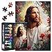 Rebotipy Jigsaw Puzzles 1000 Pieces for Adults Jesus Christ Holy Cross Jigsaw Puzzles Flowers Puzzles for Adult 1000 Pieces Jesus Christ Puzzles Impossible Puzzle for Adults 20X27 INCH - Image 2