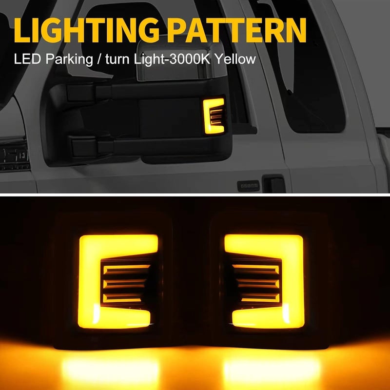 Jinfili Side Mirror Turn Signal Light LED Switchback for Ford F250 F350 F450 F550 (2008-2016) - Image 2