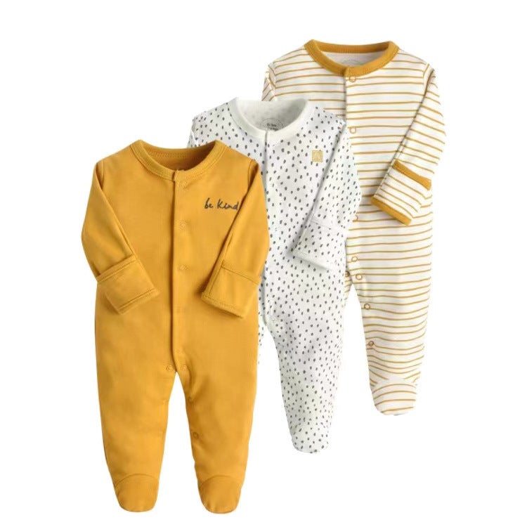 WOWTHIN Foreign Trade Children's Clothing, Spring and Autumn Style Baby Jumpsuit, Long-Sleeved Footed Romper, Pajamas, Newborn Baby Gift Box, Exclusively for Cross-Border Sales - Image 1