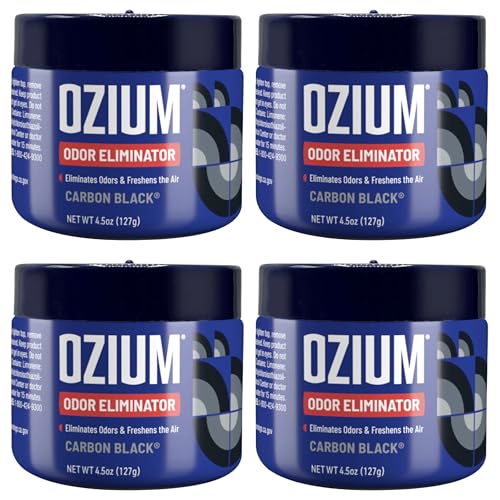 Ozium 4.5 Ounce 4 Pack Odor Eliminating Gel for Homes, Cars, Offices and More, Carbon Black - Image 1