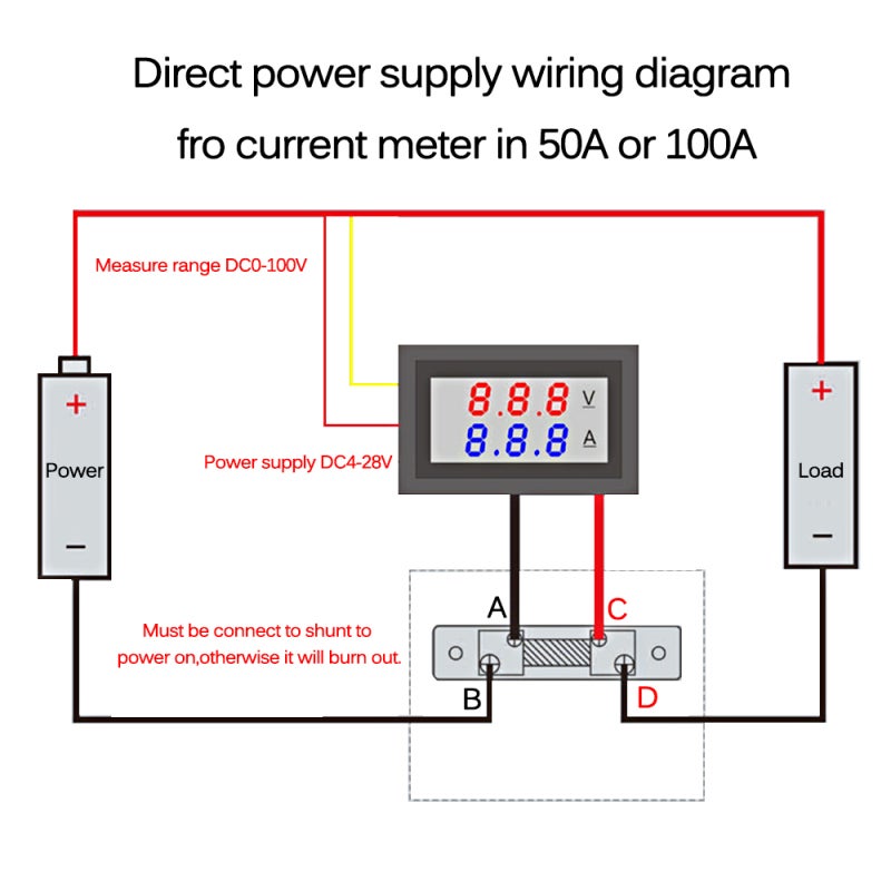 Digital Voltage Meter 48×29×22mm High Accuracy Dual Color LED Display - Reserve Connect Protection Digital Current Meter for Electrical Monitoring & Device Testing - Image 4