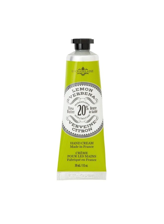 La Chatelaine 20% Shea Butter Hand Cream Lemon Verbena, Organic Argan Oil, Moisturizing, Nourishing, Repairing Hand Care, Extra Rich, Non-Greasy, Made in France, Paraben Free,Travel Size 1 fl oz - Image 1