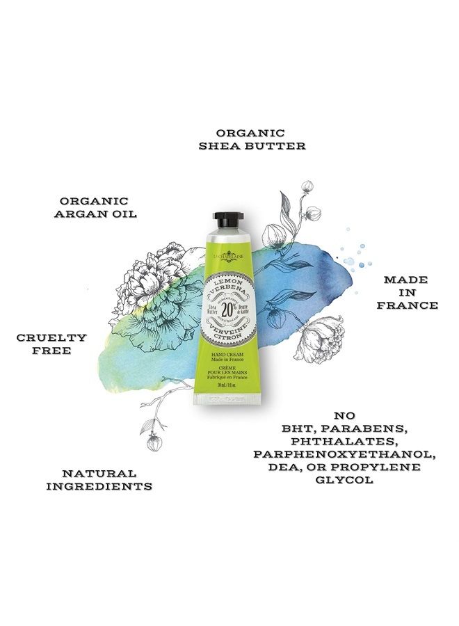 La Chatelaine 20% Shea Butter Hand Cream Lemon Verbena, Organic Argan Oil, Moisturizing, Nourishing, Repairing Hand Care, Extra Rich, Non-Greasy, Made in France, Paraben Free,Travel Size 1 fl oz - Image 3