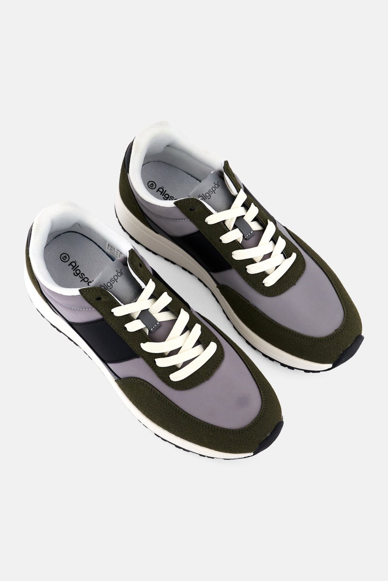 Algspar Men Brand Logo Lace Up Outdoor Shoes, Multicolor - Image 4
