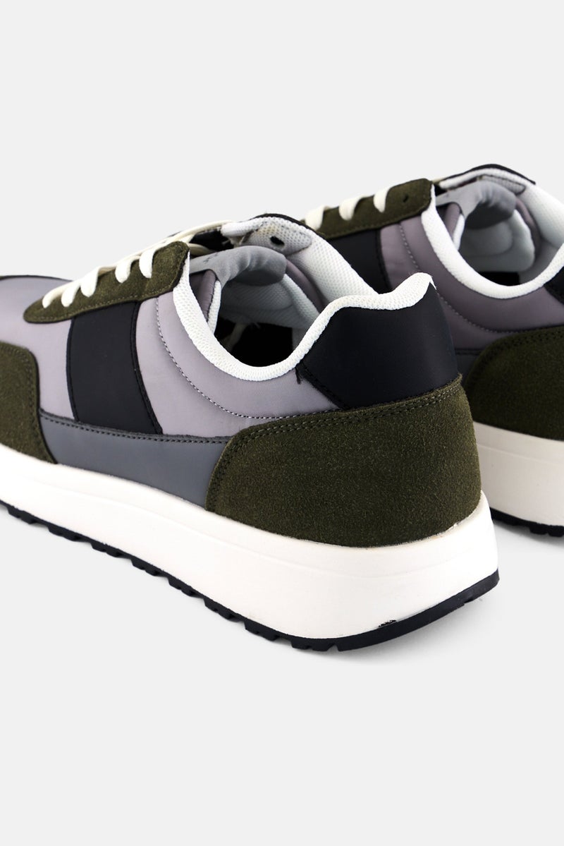 Algspar Men Brand Logo Lace Up Outdoor Shoes, Multicolor - Image 2