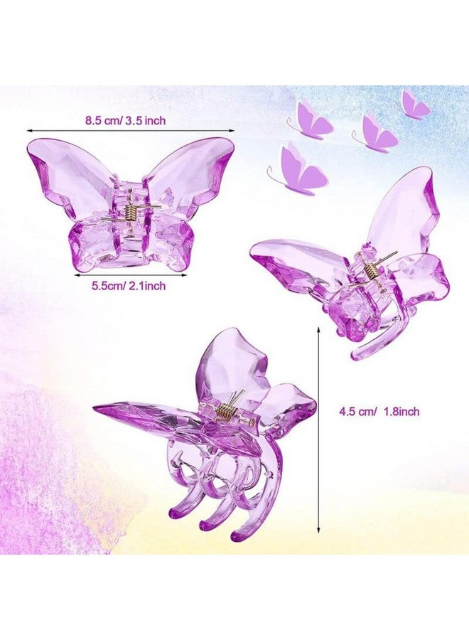 DN Creation Set of 5 Crystel Color Butterfly Non-Slip Fashion Hair Clips, Strong Hold Thin & Thick Hair Styling Accessories Hair Clucther - Assorted Color - Image 3