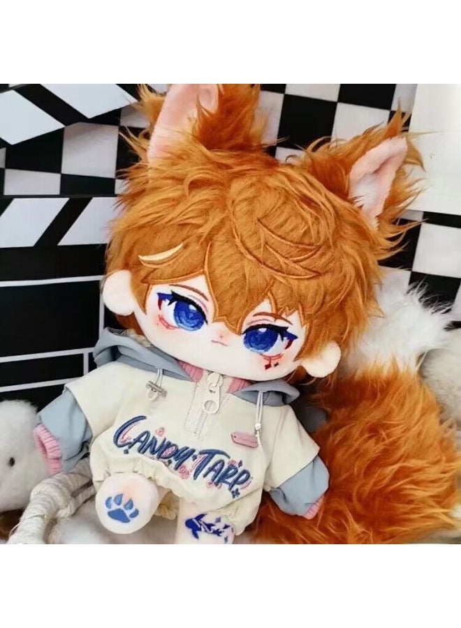 Fox Meet 20cm Cotton Doll Original God Darya Attribute Boy Plush Doll Dress-up Doll Girl Gift-Specifications:20cm Without Skeleton-Color:Fox Encounter Nude Baby + Ear Tail + Sweet Hooded Sweater - Image 2