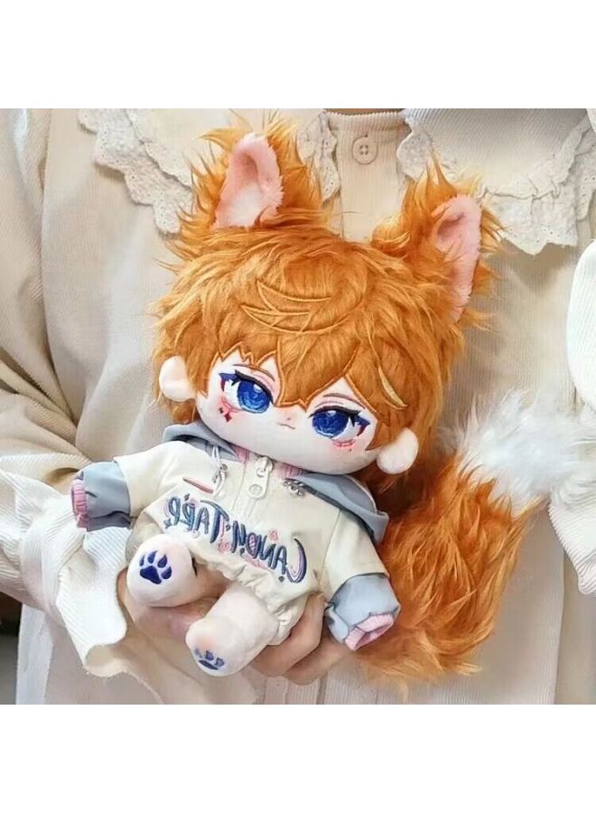 Fox Meet 20cm Cotton Doll Original God Darya Attribute Boy Plush Doll Dress-up Doll Girl Gift-Specifications:20cm Without Skeleton-Color:Fox Encounter Nude Baby + Ear Tail + Sweet Hooded Sweater - Image 5