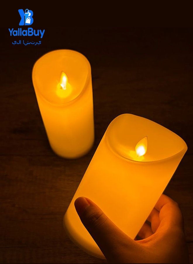 YallaBuy 3 PCS Flameless LED Candles - Battery Operated Pillar Candles with Safe Flameless Design, Ivory Wax Realistic Design with Flickering Effect for Home, Holiday, and Wedding Decoration - Image 4