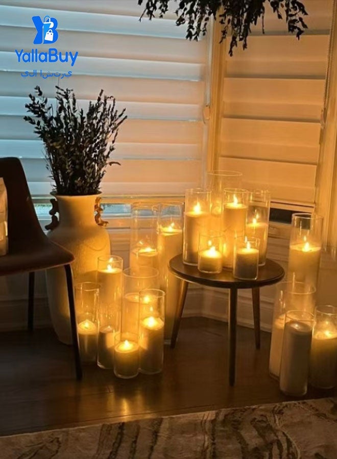 YallaBuy 3 PCS Flameless LED Candles - Battery Operated Pillar Candles with Safe Flameless Design, Ivory Wax Realistic Design with Flickering Effect for Home, Holiday, and Wedding Decoration - Image 5