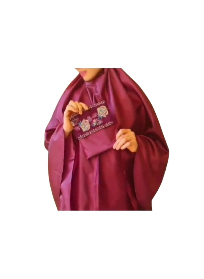 Generic - PINK prayer cloth polyester 3 peace's set top skirt and bag light weight to carry in your bag easy to wash nontransparent   don’t miss your SALAH - Image 1