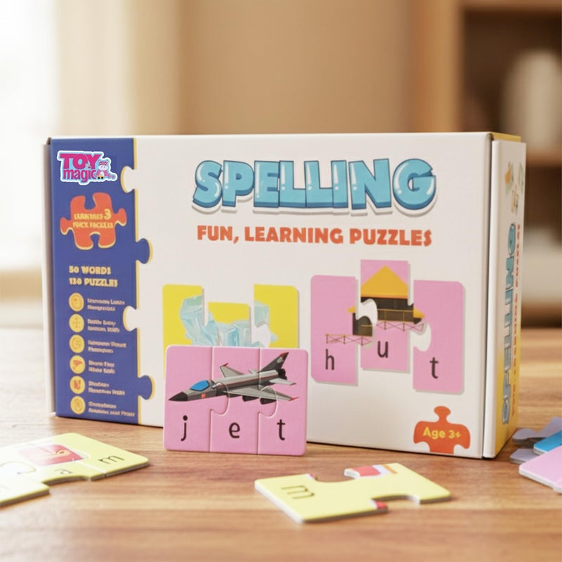 ToyMagic Educational Word Puzzle Game for Kids | Spelling Fun with 50 Words & 150 Puzzle Sets | Language Development & Reading Toy | Educational Learning Toy for Ages 4+ - Image 3