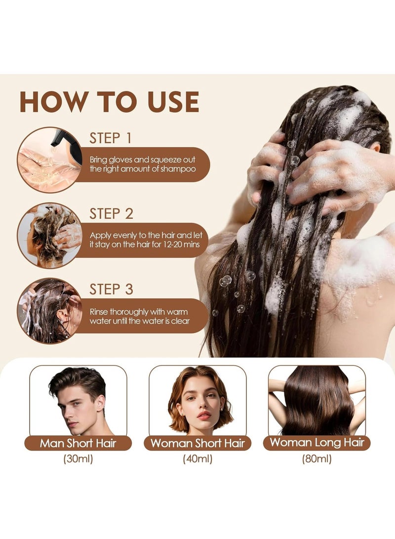 SADOER Brown Hair Dye Shampoo 3 in 1, 500ml Hair Colour Brown Hair Dye Shampoo for Men and Women, Hair Color Shampoo Against Grey Hair, Instant Hair Dye Shampoo, Chestnut Brown - Image 3