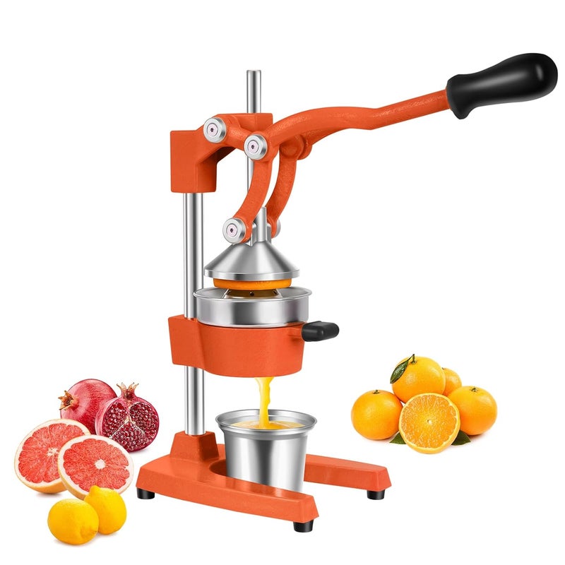 TONGCHANT TONGCHANT Cast Iron Orange Juice Squeezer of 15Inch Tall and 5Inch Diameter FunnelSturdy Heavy Duty Manual Juicer Lemon Press SqueezerEasytoClean Stainless Steel Juicer Hand PressOrange  - Image 1