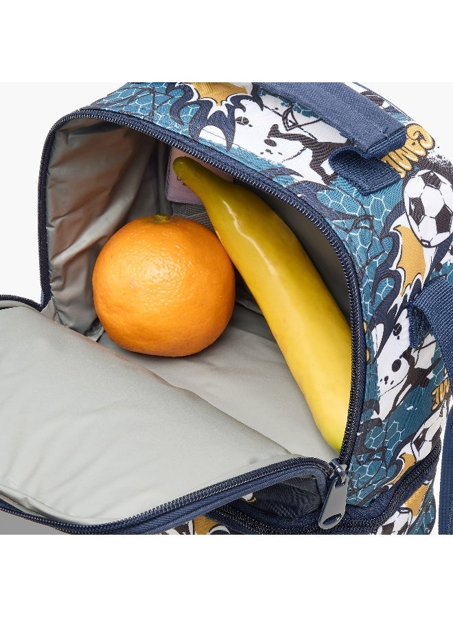 Must Lunch Bag-Football-2 Cmprt-7L-Age 5-8 (Polyester) Blue \ 24X12X20 - Image 5
