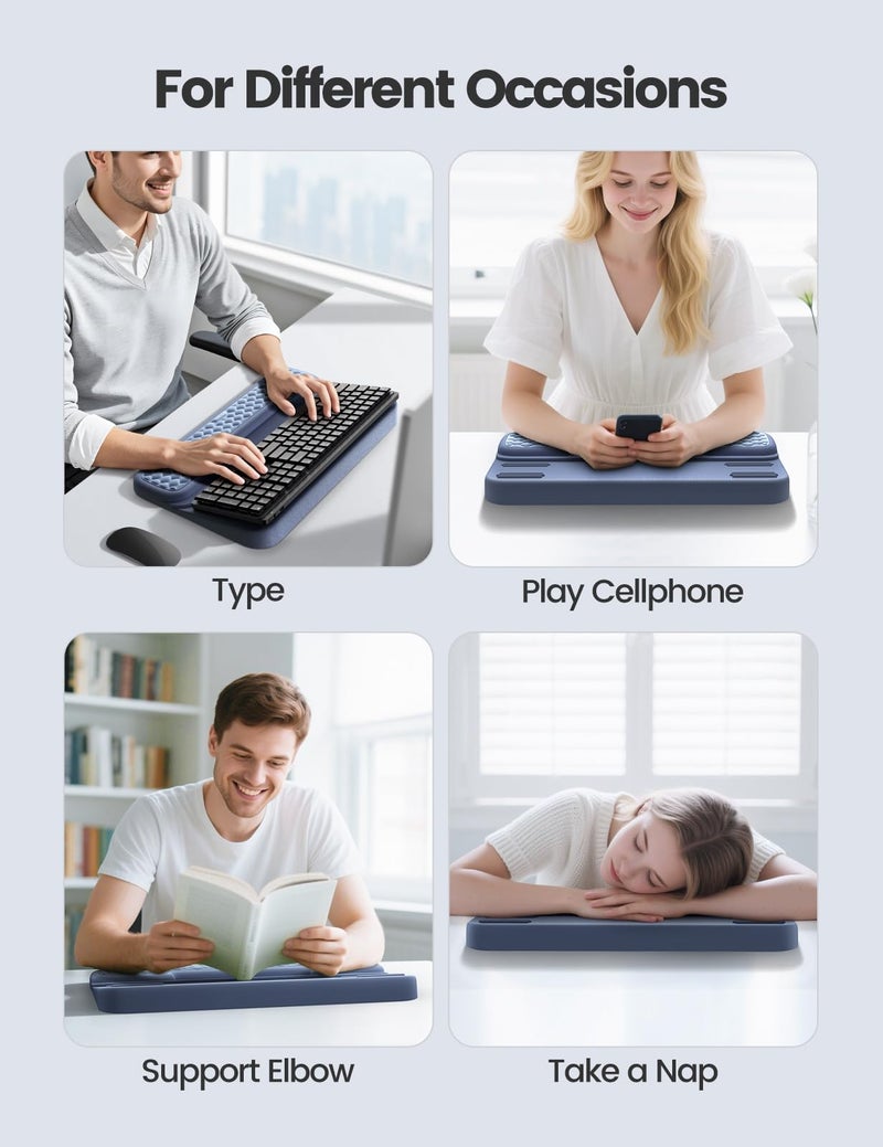 Vaydeer Wrist Rest with Keyboard Stand, Computer Wrist Support Pad, Ergonomic Keyboard Riser Holder Lift Tray with Wrist Pad, Soft Memory Foam Desk Cushion, Palm Arm Hand Typing for Office Home Gift - Image 5