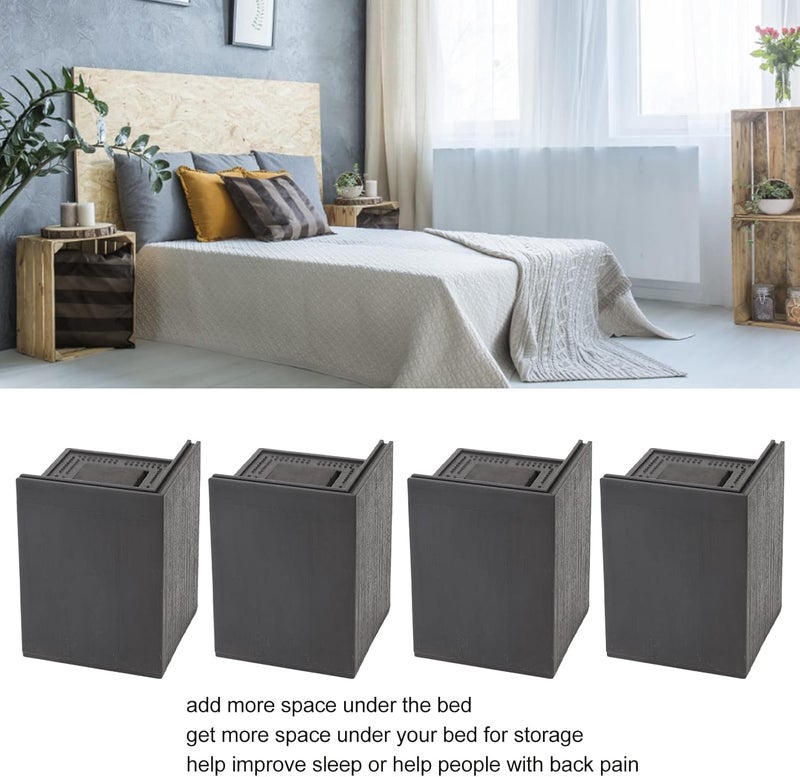 4PCS Couch Risers, Square 4 Inch Heavy Duty Furniture Risers Anti Slip Table Leg Extenders for Fixing Small Pointy Feet - Image 2