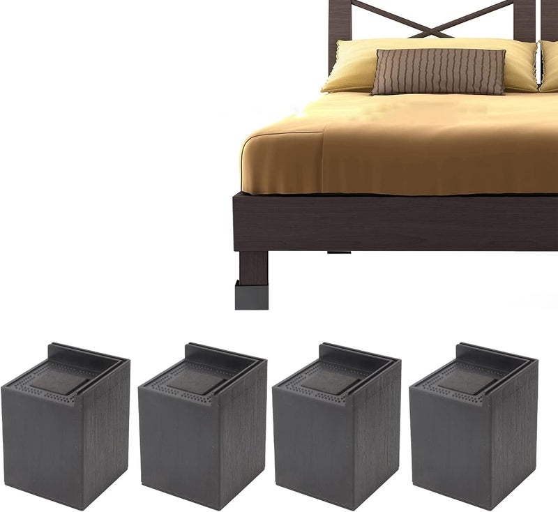4PCS Couch Risers, Square 4 Inch Heavy Duty Furniture Risers Anti Slip Table Leg Extenders for Fixing Small Pointy Feet - Image 1