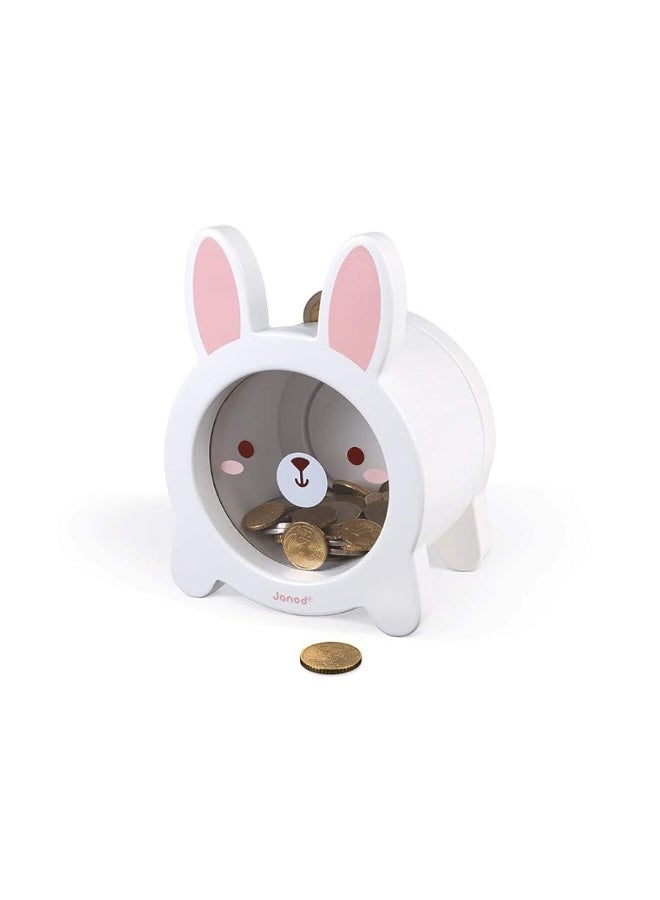 Janod White Bunny Rabbit Money Saving Piggy Bank  3 Years   J04654 - Image 3