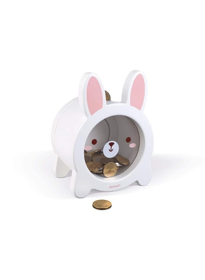 Janod White Bunny Rabbit Money Saving Piggy Bank  3 Years   J04654 - Image 5