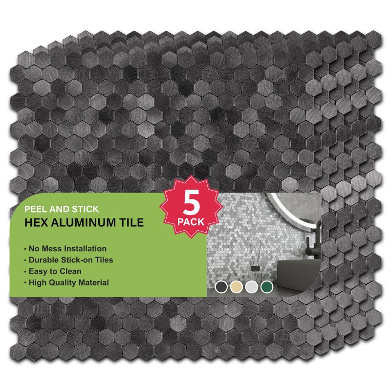 SELECT LIGHTING Select Metal Hexagon Peel and Stick Tiles w/10 Edges - Image 4
