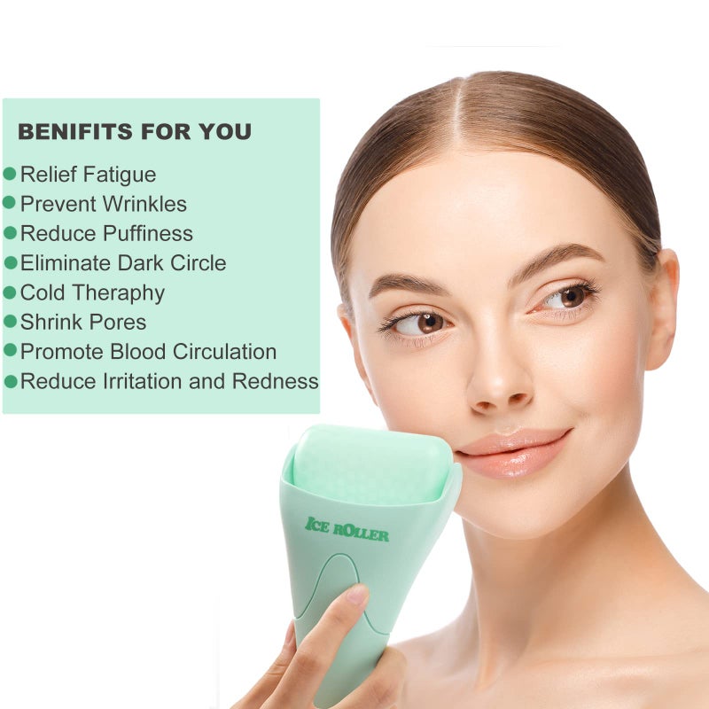 Wonderwin Ice Roller for Face and Body Massage, Facial Roller Skin Care Tool for Reduce Wrinkles and Puffiness, Migraine Pain Relief and Skin Tighten, Cold Therapy for Cooling and Calming(Green) - Image 2