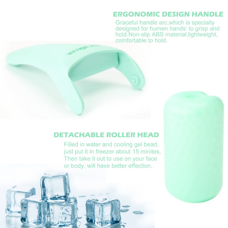 Wonderwin Ice Roller for Face and Body Massage, Facial Roller Skin Care Tool for Reduce Wrinkles and Puffiness, Migraine Pain Relief and Skin Tighten, Cold Therapy for Cooling and Calming(Green) - Image 3