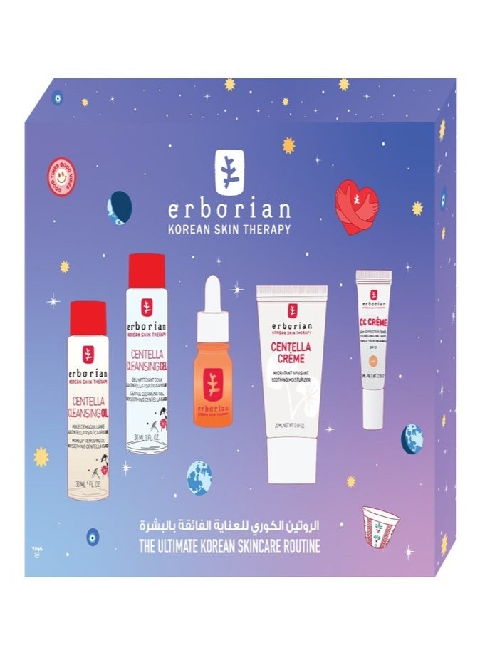 Erborian Korean Skincare Routine Set with CC Crème Doré 75ml – Color Correcting Glow Cream - Image 1