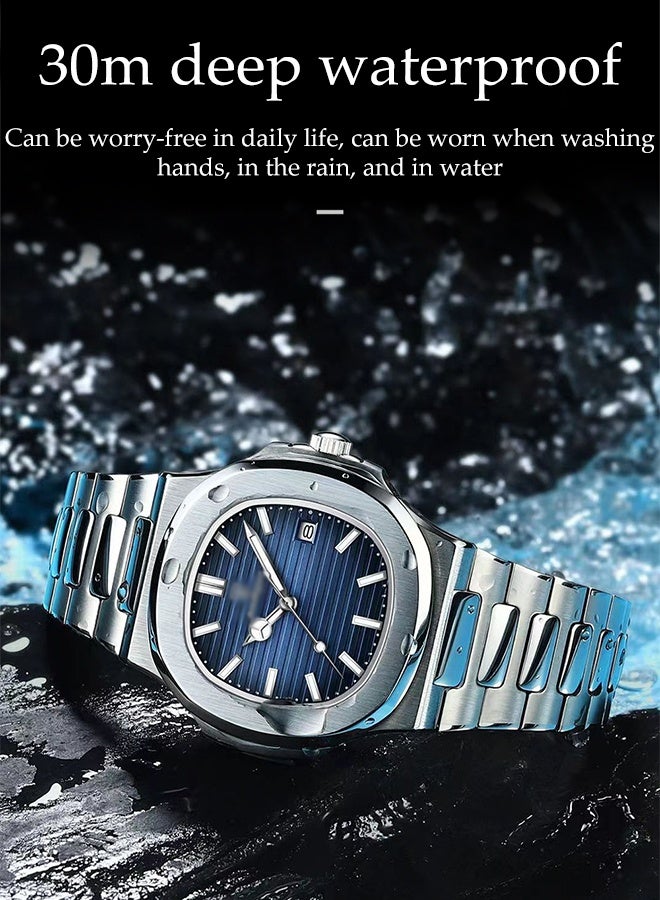 DUNISO Men Quartz Movement Watch, Waterproof Luminous Men's Watch,Synthetic Sapphire, Stainless Steel Strap Business - Image 3