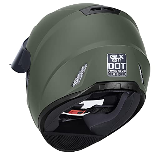 GLX GX11 Compact Motorcycle Helmet - Camo, Large - Full Face w/ Tinted Visor, DOT Approved - Image 4