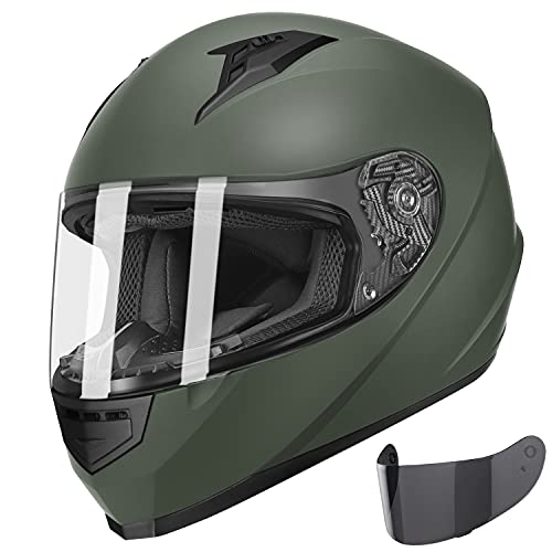 GLX GX11 Compact Motorcycle Helmet - Camo, Large - Full Face w/ Tinted Visor, DOT Approved - Image 1