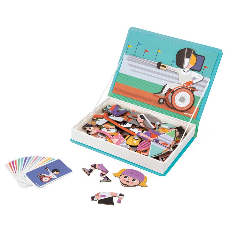 Janod MagntiBook Sports Educational Game48 Magnets 16 Model Cards Creative Play Enhances Observation Skills Portable and TravelFriendly Inclusive para Sports 3 Years J02596 - Image 3